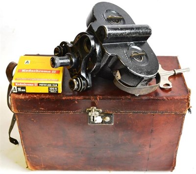 Lot 1141 - A Bell & Howell Filmo 70C Cine-Camera, with black enamel finish, revolving three lens turret,...