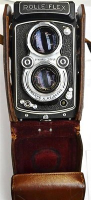 Lot 1154 - A Rolleiflex 3.5MX Twin Lens Reflex Camera, serial number 1221348, with a Tessar f3.5/75mm lens, in