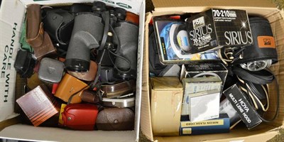 Lot 1157 - A Large Collection of Camera Accessories, including flash guns, binoculars, light meters, range...