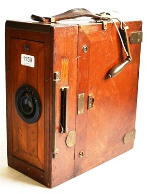 Lot 1159 - An Early 20th Century Mahogany Cased 35mm Stills Camera, possibly by Ertel, circa 1913, with...