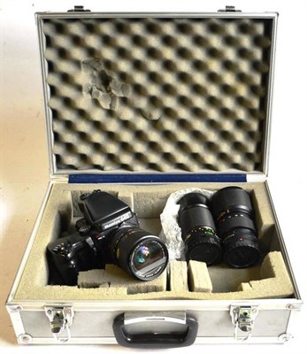 Lot 1168 - A Mamiya 645 Pro TL Camera Outfit, serial number RG1415, with three lenses - Sekor f4.5/55-110...