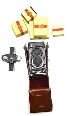 Lot 1177 - A Grey Rolleiflex T Twin Lens Reflex Camera, serial number 2129982, with a Tessar f3.5/75mm...