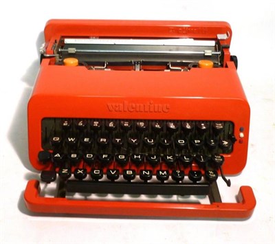 Lot 1039 - An Olivetti 'Valentine' Red Plastic Portable Typewriter by Giovanni Pintori, in its original...