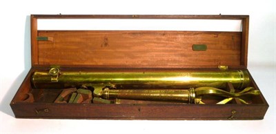 Lot 1059 - A 19th Century 2-Inch Lacquered Brass Refracting Table Telescope by Dolland, London, with rack...