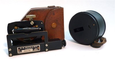 Lot 1067 - A Black Enamelled Box Sextant by Stanley, London, with silvered scale, chart to underside of cover