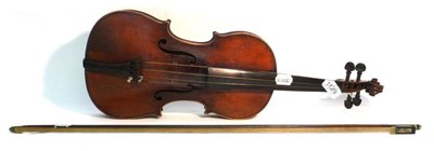 Lot 1129 - A 19th Century 3/4 Size German Violin, labelled 'Antonius Stradivarious...', with a 336mm two piece