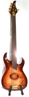 Lot 1144 - An A P Richardson ";Amethyst"; 5 String Fretless Bass Guitar, with laminated neck, rosewood...