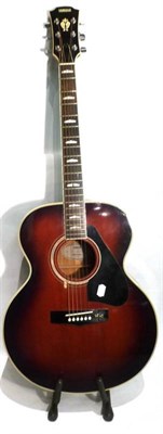 Lot 1158 - A Yamaha FJ 645 Jumbo Acoustic Guitar, with barcus-berry pickup, hard case