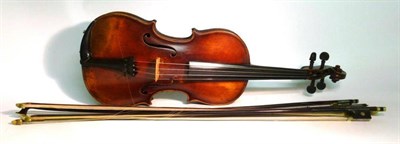 Lot 1165 - A 19th Century French Violin, labelled 'Nicolaus Amatus Cremonien...17.', the 359mm two piece...