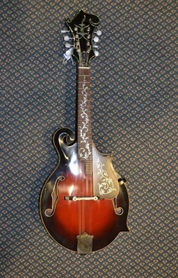 Lot 1168 - An F Style Mandolin, no makers name, with spruce top and laminated sides, rosewood fingerboard...