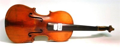 Lot 1172 - A 19th Century French Violin, labelled 'Vuillaume a Paris Rue Croix des Petits Champs 45', also...