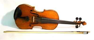 Lot 1180 - A 19th Century French 3/4 Size Violin, no label, with a 334mm two piece back, ebony tuning...