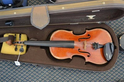 Lot 1183 - A 19th Century French 3/4 Size Violin, labelled 'Antonius Stradivarius...', with a 331mm two...