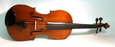 Lot 1184 - A 19th Century German Violin, labelled 'D.. Montagna sud tit Signo, fecit Venitus anno 1700',...