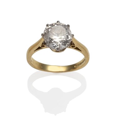 Lot 300 - An 18 Carat Gold Diamond Solitaire Ring, a round brilliant cut diamond in a white eight claw...