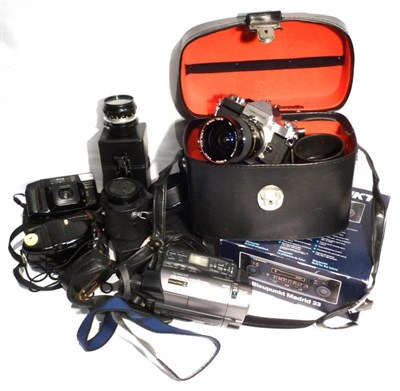 Lot 1235 - Cameras and Accessories, including a Nikon Nikkormat FT2 camera, serial number 5463905, in...