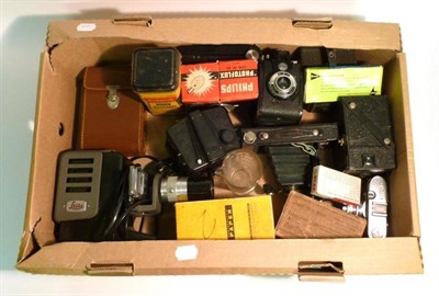 Lot 1243 - A Collection of Cameras and Accessories, including a Ricoh Singlex, quantity of folding...