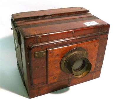 Lot 1261 - A 19th Century Mahogany Tailboard Camera, no makers name, with black bellows (damaged), brass lens