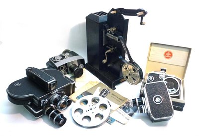 Lot 1266 - Four Paillard Bolex Cine-Cameras, comprising an H16 Reflex with three lenses, Bolex P4, boxed Bolex