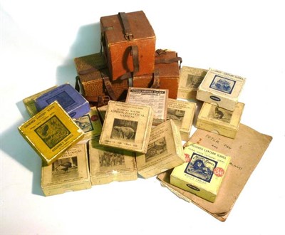 Lot 1282 - A Collection of Coloured Magic Lantern Story Slides, mostly boxed, including a quantity of...