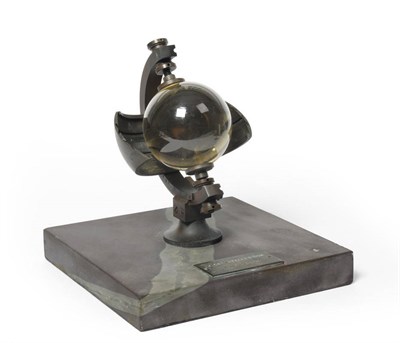 Lot 1003 - A Campbell-Stokes Sunshine Recorder by Casartelli & Son, Manchester, the 4inch glass sphere mounted