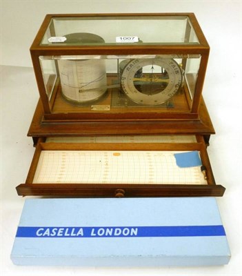 Lot 1007 - A Mahogany Cased Barograph by Cartwright & Son, 11 Fishergate, Preston, with eight section...