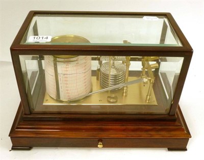 Lot 1014 - A Modern Walnut Cased Barograph by Gluck Co. Ltd, with eight section vacuum, working clockwork...