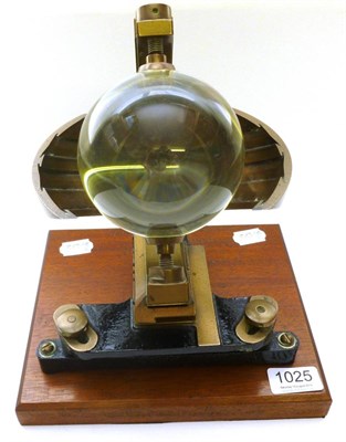Lot 1025 - A Campbell-Stokes Sunshine Recorder by Casella, London, number 8042, the 4inch glass sphere mounted