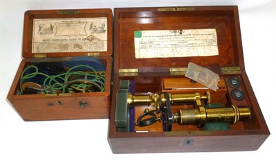 Lot 1029 - A 19th Century Lacquered Brass Monocular Compound Microscope by A. Hartnack & A. Praznowski, Paris
