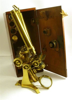 Lot 1046 - A Fine 19th Century Lacquered Brass Binocular Compound Microscope by Powell & Lealand, 170...