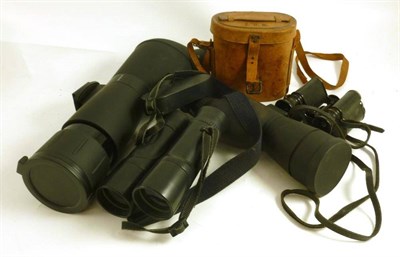 Lot 1053 - Two Pairs of Binoculars - Paralux Apex 10 x 42 and Gundlach-Manhattan Optical Co. military...
