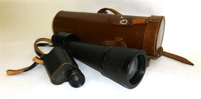 Lot 1055 - Two Monoculars - Barr & Stroud 15X CF56A, in a stitched leather case and a Stiric-Jumille No.1910
