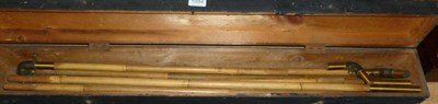 Lot 1084 - A Bamboo Framework, with cast and brass fittings, in a stained pine box, together with two...