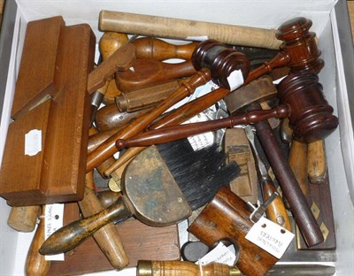 Lot 1093 - A Collection of Woodworking Tools, including chisels, planes, squares, rule, mortice gauge etc,...