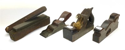 Lot 1095 - Three Steel Bodied Woodworking Planes - smoothing plane, shoulder plane and chariot plane, no...