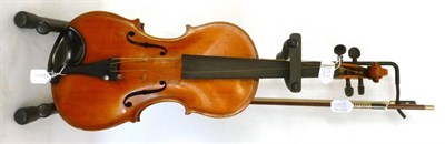 Lot 1103 - A 19th Century German Violin, copy of a Maggini, no label, with a 360mm two piece back, ornate...