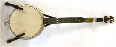 Lot 1107 - An English 'Daniels Patent' Five String Zither Banjo, with 26cm velum head, chrome tension hoop and