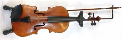 Lot 1133 - A 20th Century English Violin, branded to the inside 'John Ashton 1900 Elton, Bury', with a...