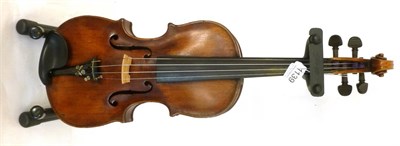 Lot 1139 - A late 18th Century German Violin, no label, with a 348mm one piece back, original neck raised...