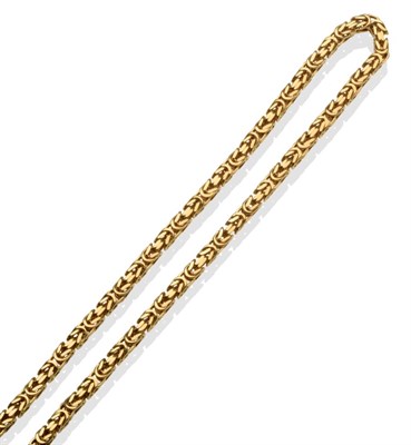 Lot 340 - A 9 Carat Gold Byzantine Link Chain, length 78cm