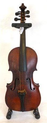 Lot 1142 - A 19th Century German Violin by Neuner & Hornsteiner, with  a 356mm one piece back, ebony...