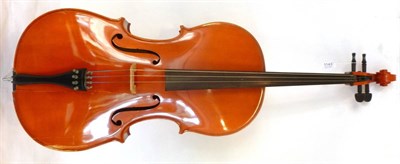 Lot 1143 - A 20th Century German Cello by Franz Kirlshnek 1978, with makers paper label, 756mm two piece back