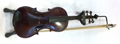 Lot 1154 - A 19th Century English Violin, labelled 'J J Gilbert New Romney Kent 1886 No.46', with a 355mm...