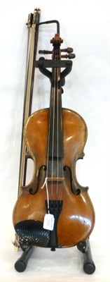 Lot 1166 - A 19th Century German Violin, labelled 'Jacobus Stainer in Abfam...1753', with a 359mm two...