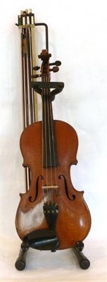 Lot 1171 - A 19th Century French Violin, no label, with a 361mm two piece back, ebony tuning pegs,...