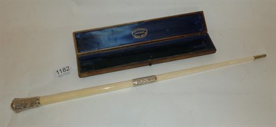 Lot 1182 - A Late 19th Century Silver Mounted Ivory Conductors Baton 'The Handy Pocket Baton', Rd...