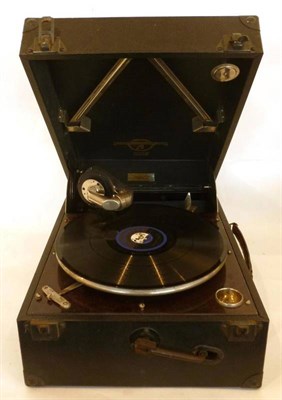 Lot 1195 - Two Columbia Portable Gramophones, in black leather cloth cases, numbers 1124 and 201