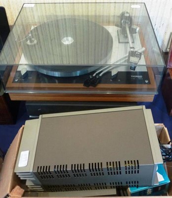 Lot 1199 - A Collection of Hi-Fi Equipment, including a Thorens TD 160 turntable, Quad 303 power...