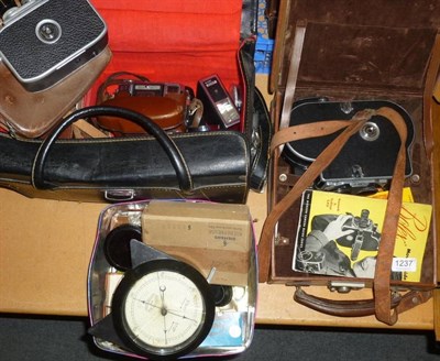 Lot 1237 - Cameras and Accessories, including Paillard Bolex cine-camera outfit in stitched leather case,...