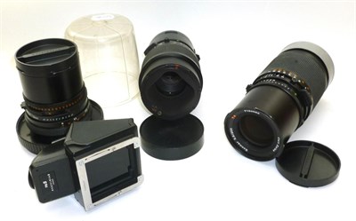 Lot 1268 - Three Hasselblad Lenses - Zeiss Distagon 4/50 No.6779579, cased, Zeiss Sonnar 5,6/250...